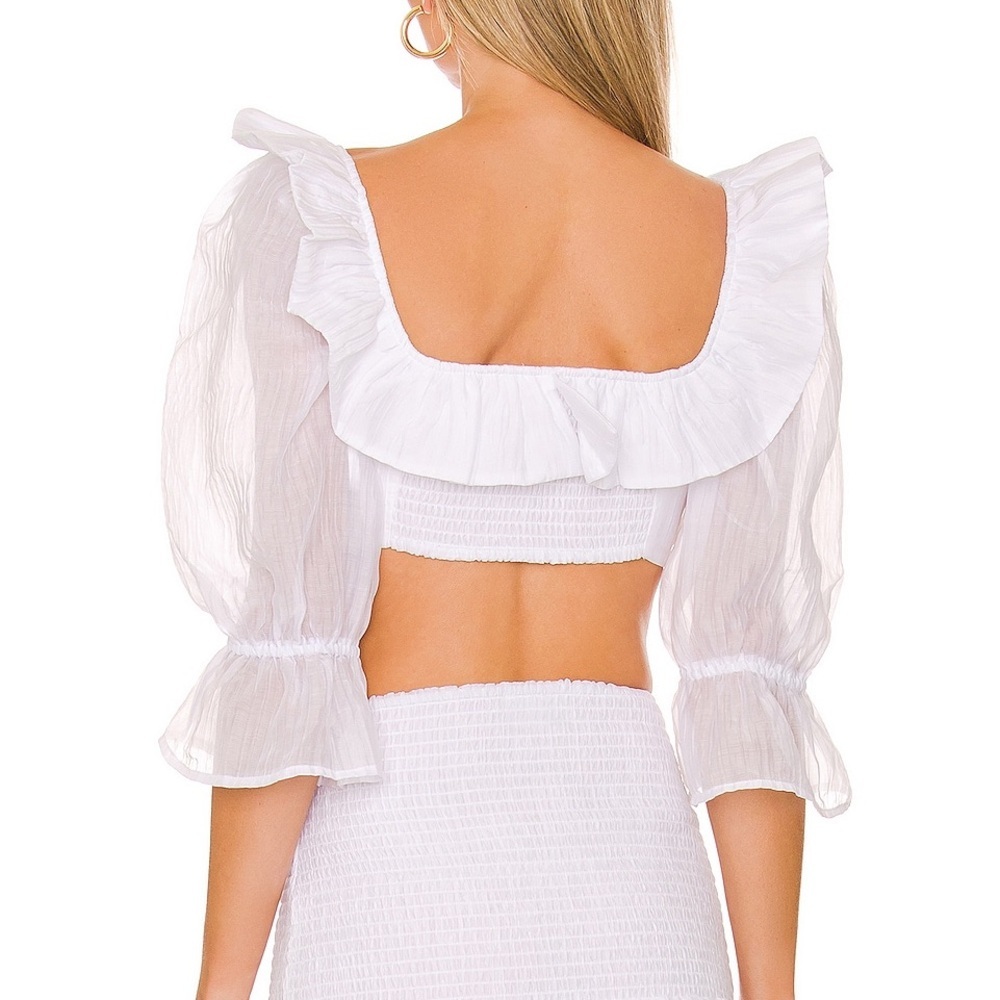 Lovers + Friends Crisp White Puff Sleeve Blouse - Picture 2 of 13